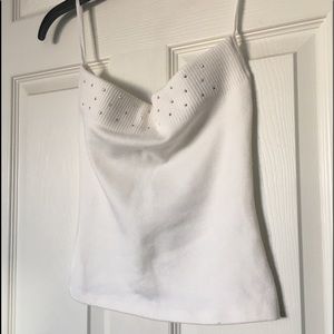 Women’s white gem embellished sleeveless top sizeM